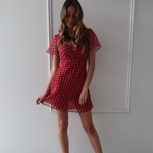 The east order red mini dress